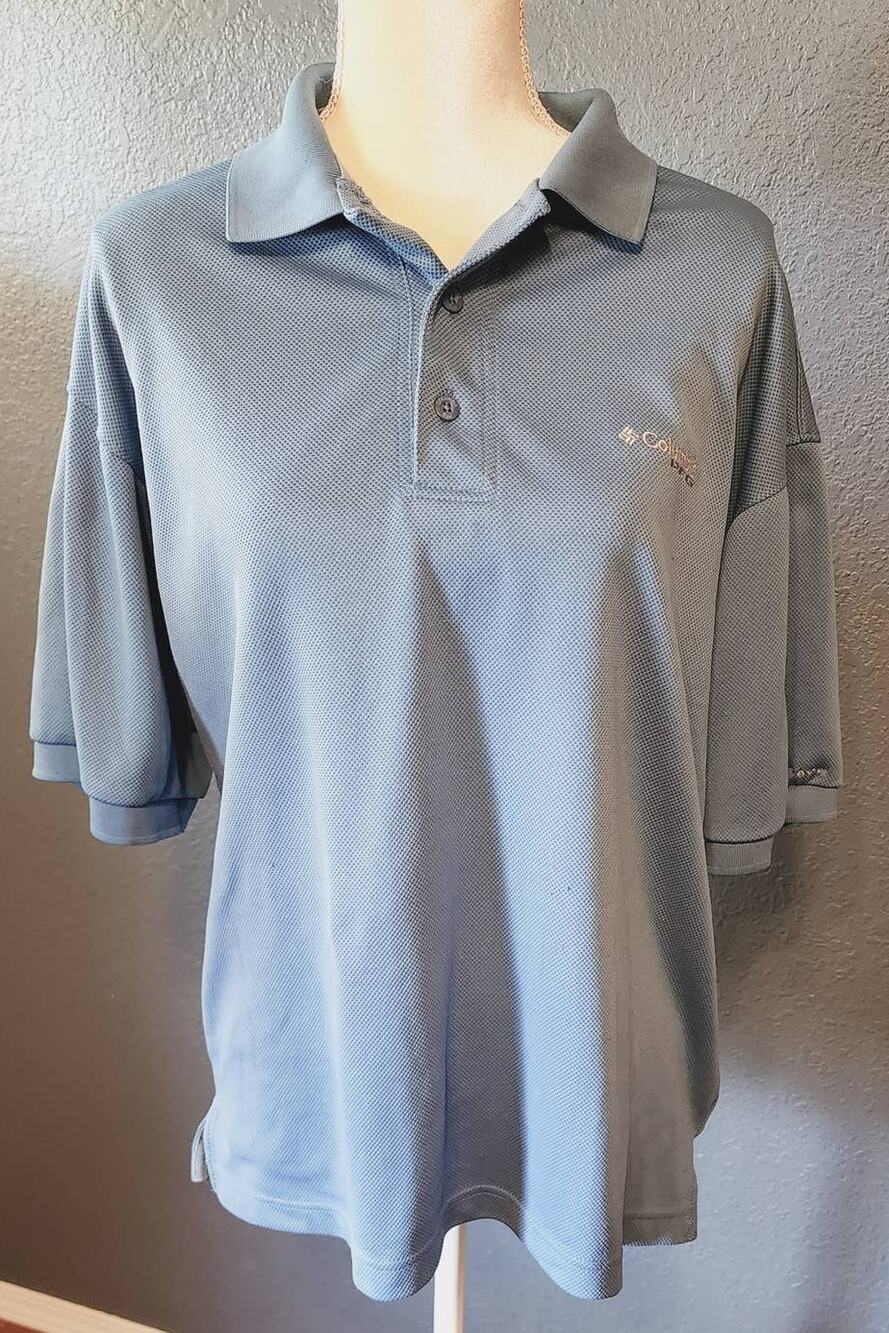 Columbia Men's Blue PFG Polo Golf Back Vented Shirt Size Medium